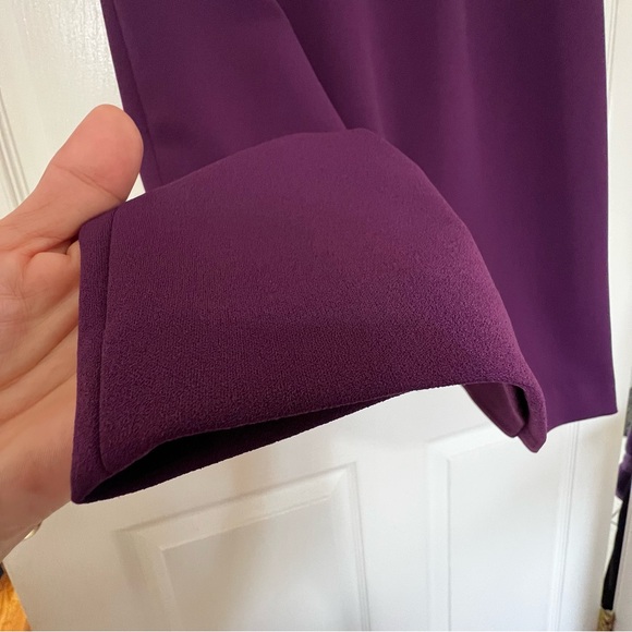 DKNY V-Neck Cap Sleeve Sheath Dress in Raspberry. - Picture 9 of 11